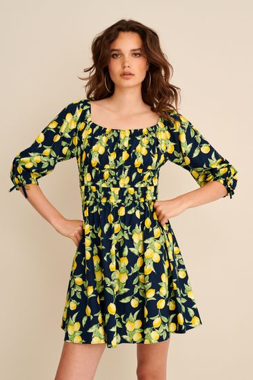 Buy Print Poplin Seam Detail Mini Dress from Next Luxembourg