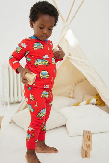 Red Blue Emergency Transport Snuggle Pyjamas 3 Pack 9mths 10yrs