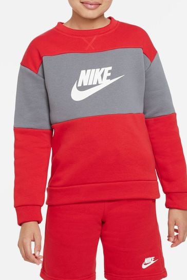 Nike Red Sweatshirt And Shorts Set