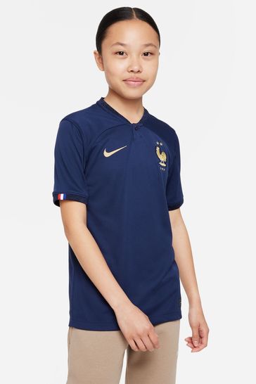 Nike Navy Blank France Home Stadium Football Shirt