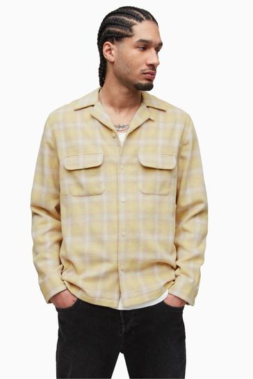 AllSaints Yellow Jacinto Long Sleeve Shirt