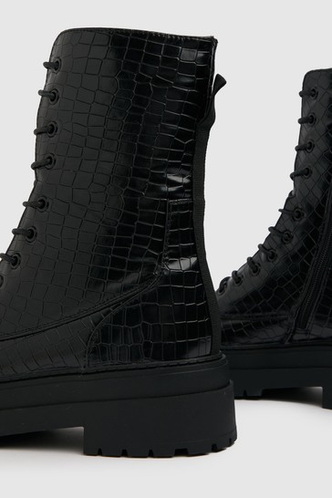 High cut online lace up boots