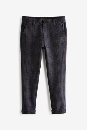 Navy/Blue Formal Check Trousers (3-16yrs)
