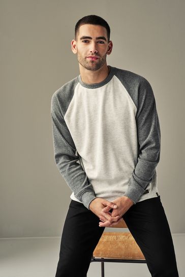 Buy Neutral Long Sleeve Raglan T Shirt from Next Bahrain