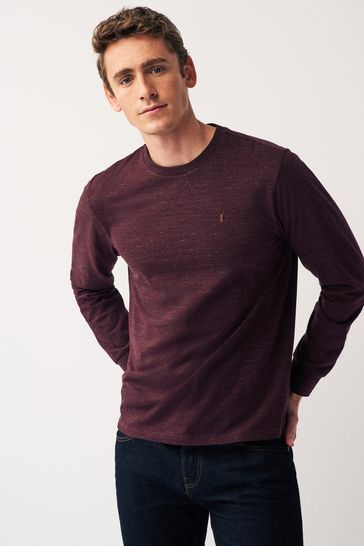 Red long shop sleeve t shirt