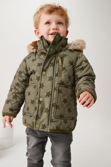 Khaki jacket with stars on sale
