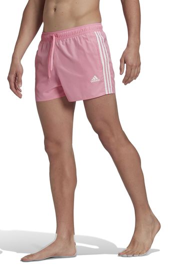 adidas Pink 3-Stripes Swim Shorts