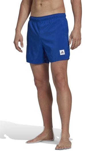 adidas Light Blue Performance Short Length Solid Swim Shorts