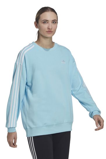 adidas Blue Essentials Studio Lounge 3-Stripes Sweatshirt