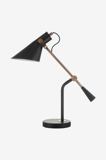 Dar Lighting Silver Serge Task Table Lamp