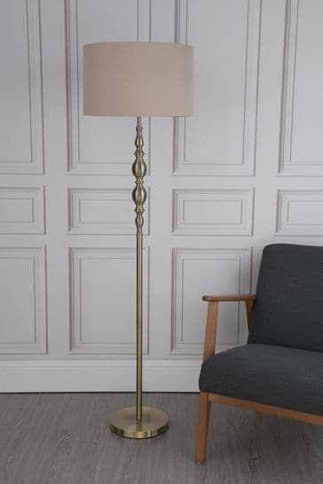 Dar Lighting Chrome Alicante Floor Lamp With Shade With Shade