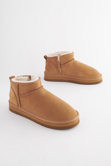 Tan fur new arrivals lined ankle boots