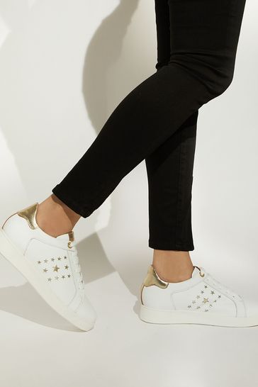 Buy Dune London White Elderflowers Star Stripe Trainers from Next