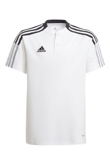 Adidas white polo t shirt sales