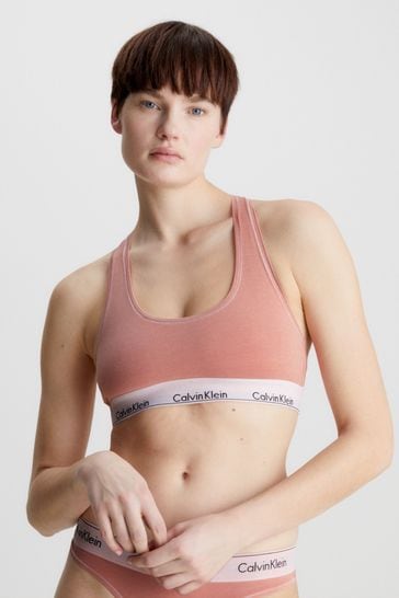 Buy Calvin Klein Mineral Dye Brown Bralette from Next Luxembourg