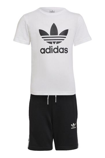 adidas Originals White Adicolour Shorts And T-Shirt Set