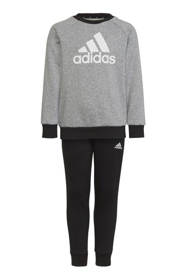 adidas Grey Sportswear Essentials Logo Fleece Jogger Set