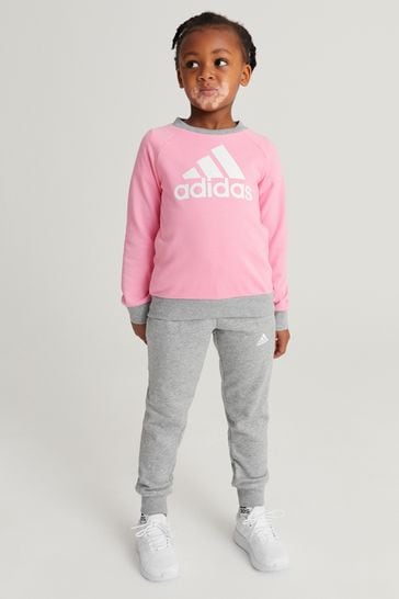 adidas Pink Essentials Logo French Terry Jogger Set