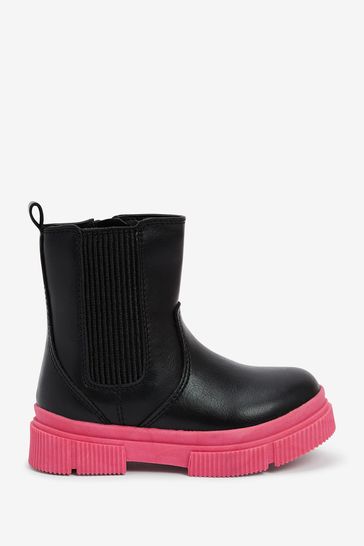 Black pink boots top