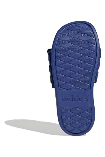 adidas Blue Adilette Kids Comfort Adjustable Slides