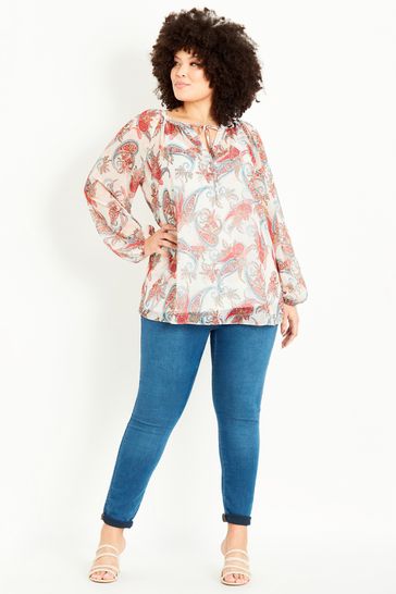 Evans Black Boho Paisley Top