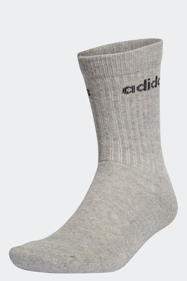 adidas Grey Crew Socks 3 Pack