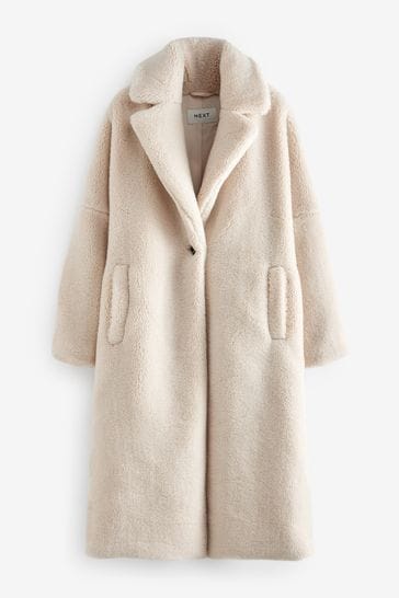 Next cream teddy coat sales