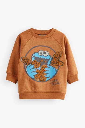 Rust Brown Cookie Monster Crew Sweatshirt (3mths-8yrs)
