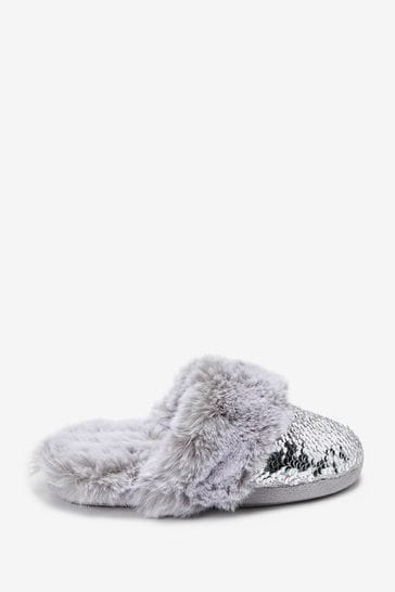 Silver deals sequin slippers