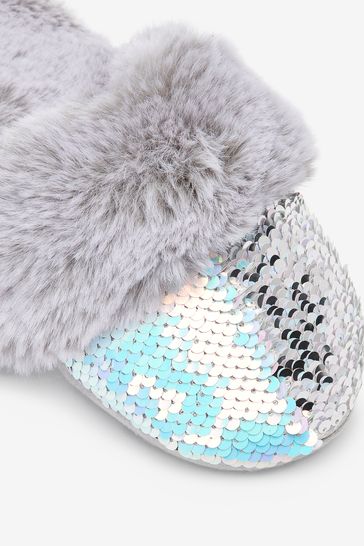 Ladies sequin slippers hotsell