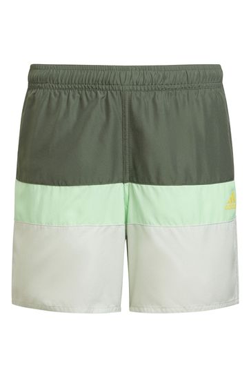 adidas Green Junior Colorblock Swim Shorts