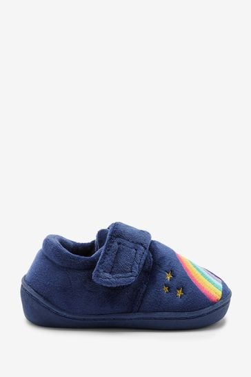 Navy Blue Rainbow Cupsole Slippers