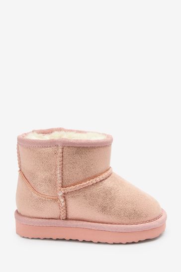 Pink Shimmer Slipper Boots