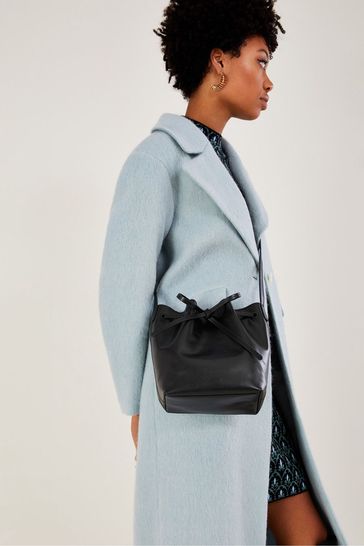 Buy Monsoon Black Leather Bucket Bag from Next Singapore