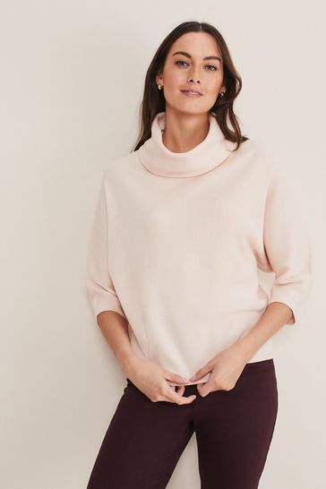 Phase Eight Pink Camillan Cowl Neck Knit Jumper