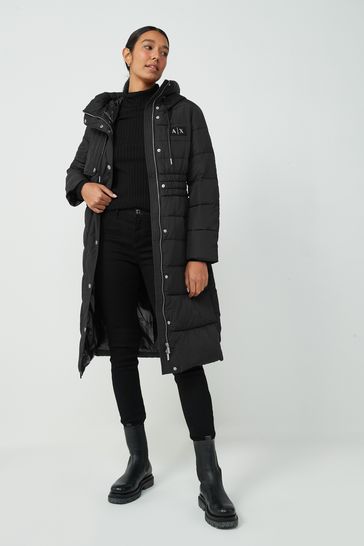 Buy Armani Exchange Black Longline Quilted Jacket from Next Ireland