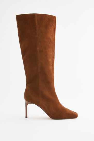 Buy Tan Brown Forever Comfort Square Toe Knee High Boots from Next Germany
