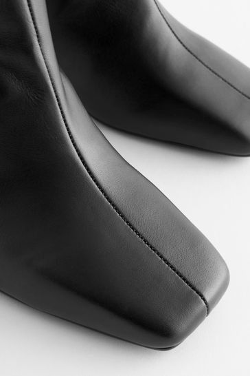 Ladies flat black shop knee high boots