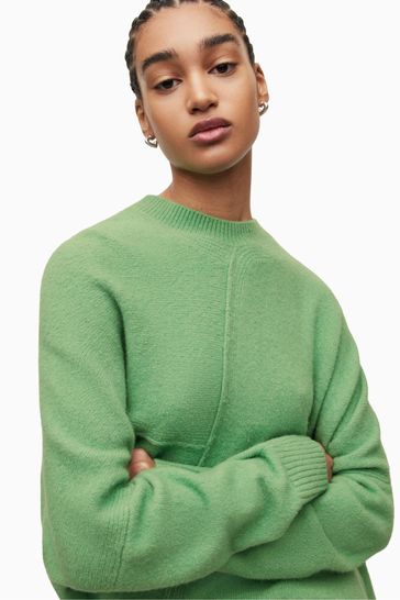 Allsaints Green Lock Crew Neck Cardigan