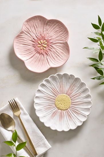 Pink best sale flower plates