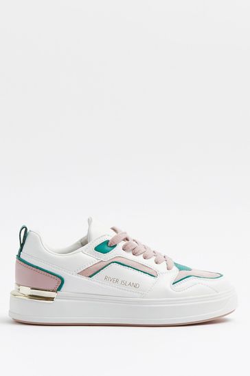 River Island White Retro Lace Up Shoes