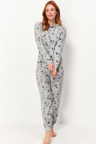 Buy Anya Madsen Grey Star Print Pyjama Hoodie Top from Next Ireland