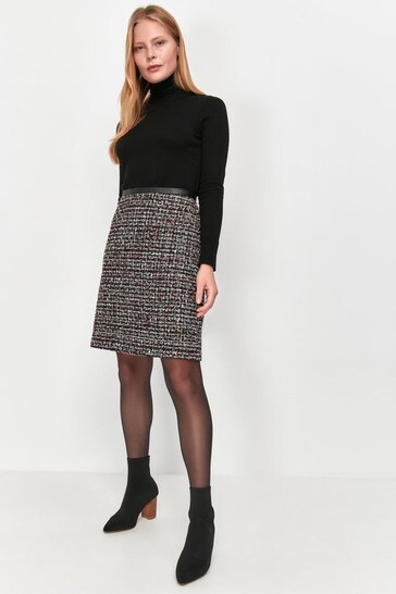 M&Co Black Boucle Glitter Skirt