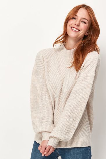 M&Co Natural Diamond Cable Knit Jumper
