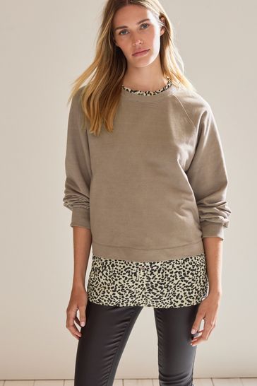 Sweatshirt layered discount shirt