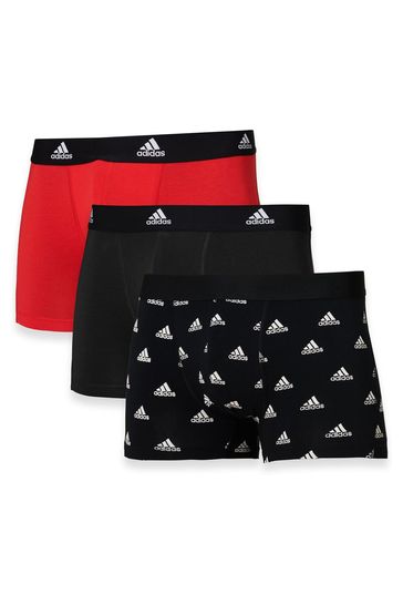 Buy adidas Black Active Flex Cotton 3 Pack Boxers from Next Luxembourg
