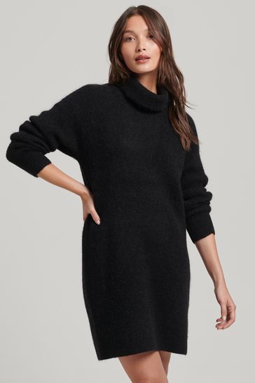 Black roll neck jumper dress clearance