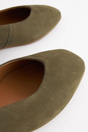 Green suede flats sales