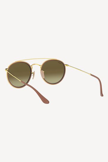 Buy Ray Ban Gold Round Double Bridge Sunglasses from Next Ireland