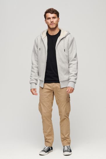 essential borg lined zip hoodie